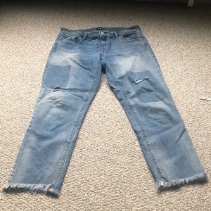 Raw Hem Gap Girlfriend Jeans